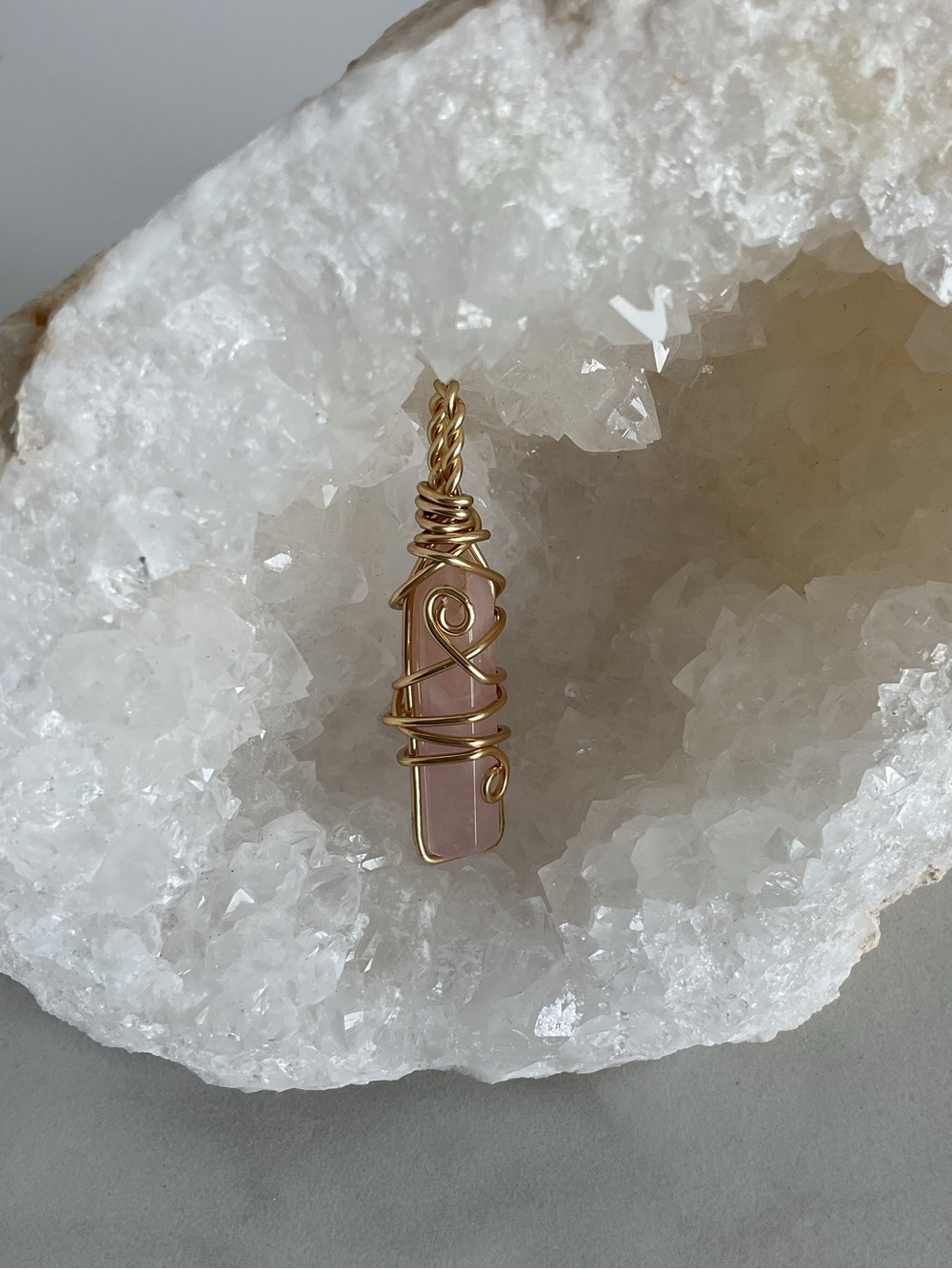 Self Love + Emotional Healing crystal pendant